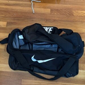Nike Black and White Duffel Bag